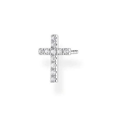 Afbeelding van Thomas Sabo Oorbellen van 925 sterling zilver met kruis, 1,00 cm, zilver, niet geschikt, toepassing