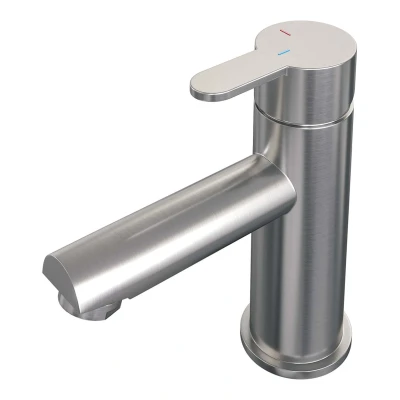 Afbeelding van Brauer Brushed Edition Wastafelmengkraan opbouw laag model d PVD geborsteld RVS