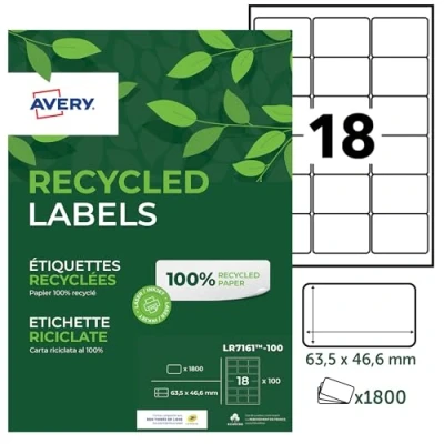 Image de Etiquette Blanche Laser Recyclée Avery