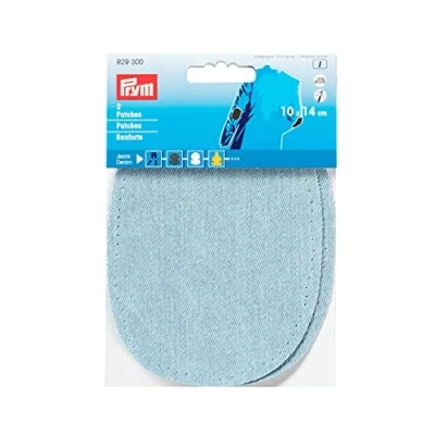 Afbeelding van Prym 14 x 10 cm, 2 stuks denim patch om te strijken / naaien, lichtblauw 929300 1
