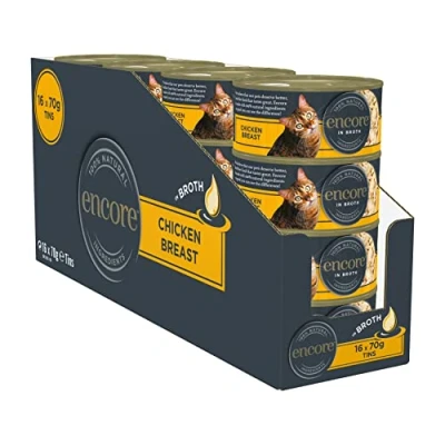Afbeelding van 16x 70g Encore Blik kip en kaas Kattenvoer Nat