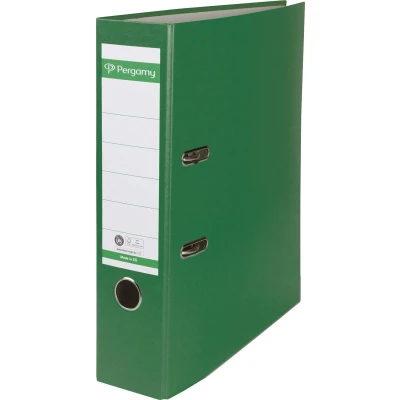 Afbeelding van Pergamy ordner, voor ft A4, uit Recycolor papier, rug van 8 cm, groen ordner