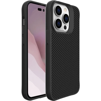 Afbeelding van iMoshion Hoesje Shockproof Geschikt voor iPhone 14 Pro Rugged Hybrid Carbon Case Zwart
