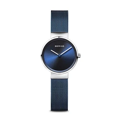 Afbeelding van BERING Klassiek analoog kwartshorloge met roestvrijstalen armband en saffierglas, zilver., 26 mm