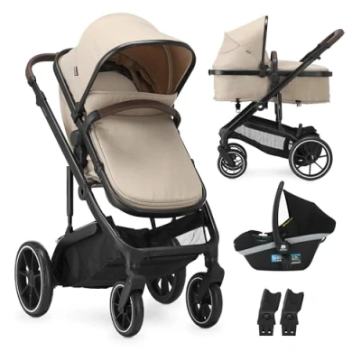 Afbeelding van Deryan Noa Kinderwagen 3 in 1 Multi functionele inclusief autostoel Nougat