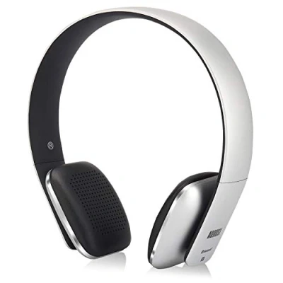 Afbeelding van August EP636 Draadloze Bluetooth hoofdtelefoon, grijs, heren, dames, NFC microfoon, stereo audio, Supra Aural, ultralicht, comfortabel, 14 uur batterijduur