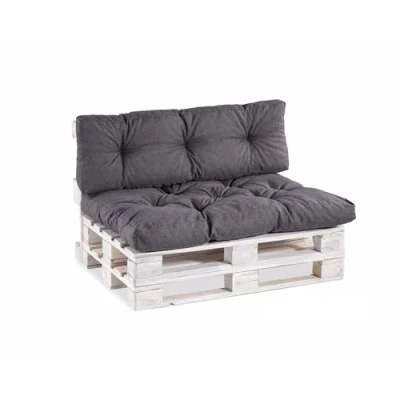 Afbeelding van gewatteerde palletkussens, tuinkussens, kussens, kussensets, zitkussen, rugkussen (zitkussen 120 x 80, doorgestikt, donkergrijs)