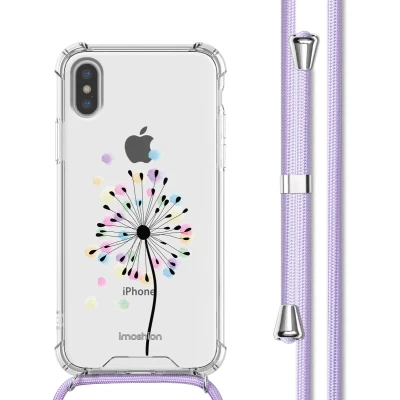 Afbeelding van iMoshion Hoesje Geschikt voor iPhone Xs / X met Koord Design Meerkleurig Sandstone Dandelion