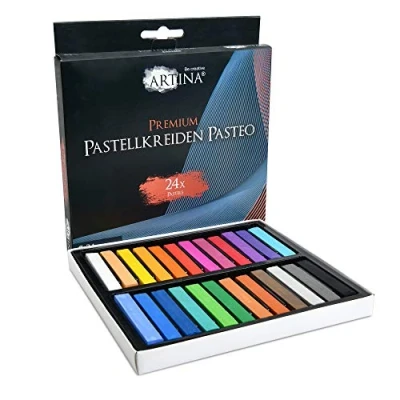 Afbeelding van Artina Pastelkrijt voor volwassenen Pasteo Set van 24 Stuks zachte Krijtstiften Fijne Pastelpotloden Krijt
