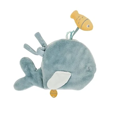 Afbeelding van Nattou Baby Activiteitenboekje Walvis Romeo, Jules en Sally 15 cm Marmergroen