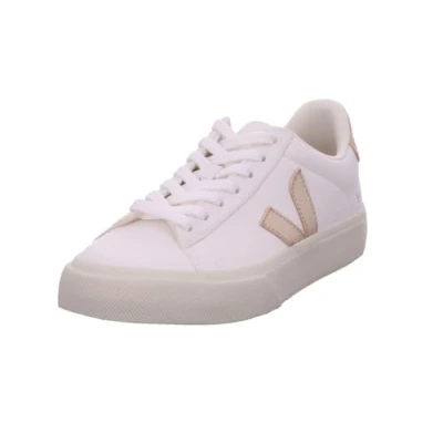 Afbeelding van Veja Campo Sneakers laag extrawhite/platine, Dames, Maat: 36, Extra white/platine Leer