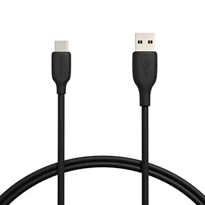 Afbeelding van Amazon Basics USB C naar A 2.0 snellaadkabel, 480 Mbps, IF gecertificeerd voor Apple iPhone 15, iPad, Samsung Galaxy, tablets, laptops 0,91 m, zwart