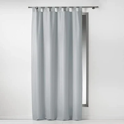 Image de Douceur d&#039;intérieur 1600516 rideau à passants polyester uni essentiel gris 140 x 260 cm
