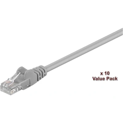 Afbeelding van MicroConnect U/UTP CAT5e 2m Grey 10 Pack 1 pcs. = in one bag PVC, 4x2xAWG 26 CCA