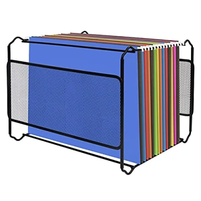 Afbeelding van Belle Vous Hangmaphouder, A4, metaal, zwart, 33,5 x 28,2 25 cm, capaciteit van ca. 30 documenten, hangmap voor kantoor en thuis