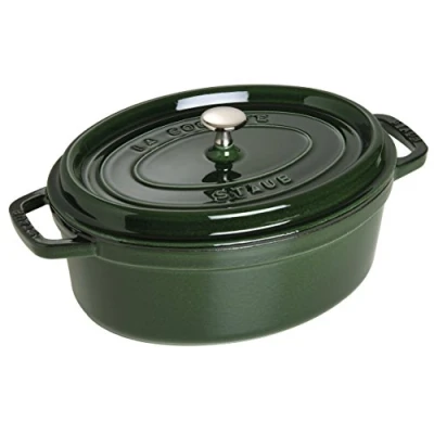 Image de Cocotte en Fonte émaillée Ovale Staub Basilic 1103185 31 cm