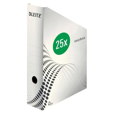 Afbeelding van Tijdschriftenhouder easyboxx gerecycled karton rug 80 mm wit 25 stuks
