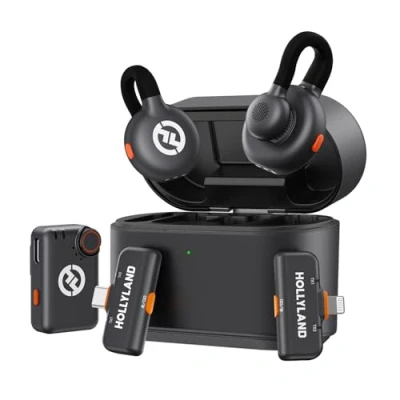 Afbeelding van Hollyland Lark M2S draadloze stropdasmicrofoon voor camera, iPhone, Android, pc, 300 m bereik, titanium clip, 7 g, ruisonderdrukking, 30 uur duur, reversmicrofoon livestream