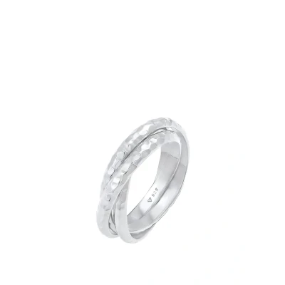 Afbeelding van Elli Twisted Basic Ring, Dames, Maat: 54, Silber
