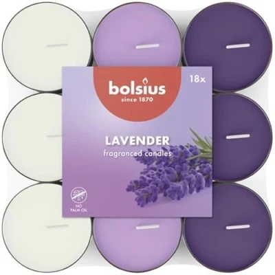 Afbeelding van Bolsius Geurtheelicht 18 stuks per verpakking Lavender