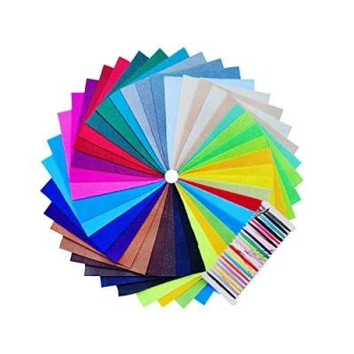 Afbeelding van Viltvellen in harde kleur, 20 x 30 cm, 40 vierkante kleuren vilt voor knutselwerk en naaiprojecten