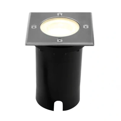 Afbeelding van Ledvion LED Inbouwspot Vierkant, 5W, 2700K, IP67, GU10, 1m Kabel, Buitenverlichting, Terrasverlichting