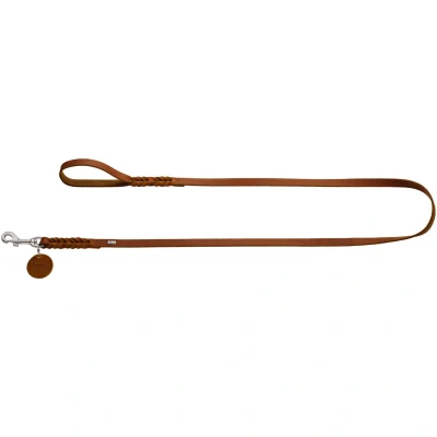 Afbeelding van Hunter Looplijn Solid Education Cognac Hondenriem 150x1.6 cm