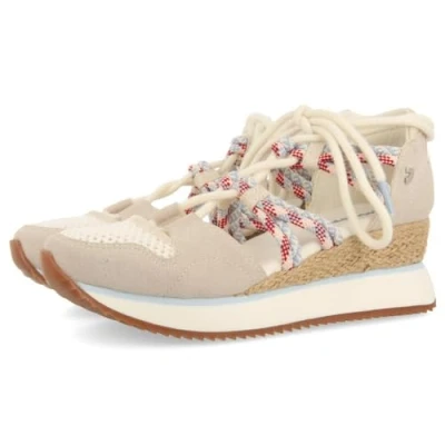 Afbeelding van Gioseppo IONA Veterpumps, Dames, Maat: 38, Off white Imitatieleer/ textiel