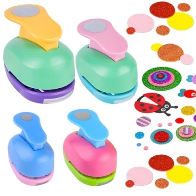 Afbeelding van Set van 4 papieren perforator Vlinderpatroon Voor kinderen DIY Fotoalbum Wenskaarten Snijgereedschap (rond)