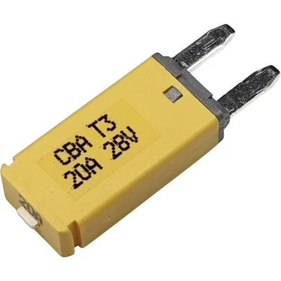 Afbeelding van Hansor Circuit Breaker Mini, type 3. Manual Reset, 20A CBA3 Series Zekeringautomaat standaard vlakzekering 20 A Geel 1 stuk(s)