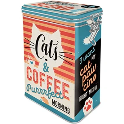 Afbeelding van Opbergblik Cats &amp; Coffee 11 x 8 18 cm