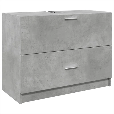 Afbeelding van Wastafelkast 78x37x59 cm bewerkt hout betongrijs