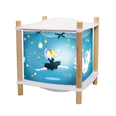 Afbeelding van TROUSSELIER Ballerina&#039;s Nachtlampje ReVOLUTION 2.0 Lantaarn Cadeau voor kinderen Muziek Sterren Projector &amp; Avondverhalen in Streaming Detecteert huilen Oplaadbaar