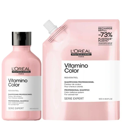 Afbeelding van L&#039;Oréal Professionnel Vitamino Color Shampoo 300 ml + Refill 500 Set
