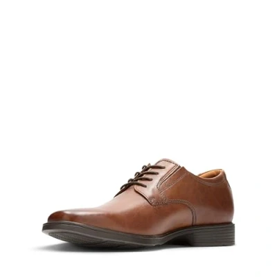 Afbeelding van Clarks Tilden Plain Veterschoenen, Heren, Maat: 47, Dark tan Leer