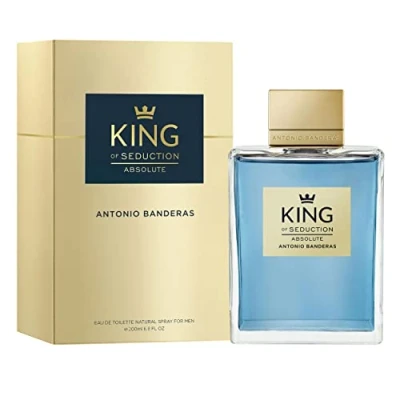 Afbeelding van Antonio Banderas Perfumes King of Seduction Absolute Eau de Toilette Spray voor heren, geur van houtschuim, 200 ml