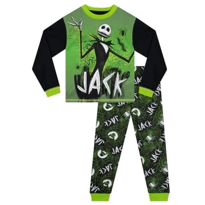 Afbeelding van Disney De vreemde kerst van meneer Jack pyjama voor jongens, Skellington pyjama, 5 en 12 jaar, Groen