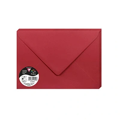 Image de Paquet de 20 enveloppes Pollen 162x229mm C5 Rouge Groseille 120g