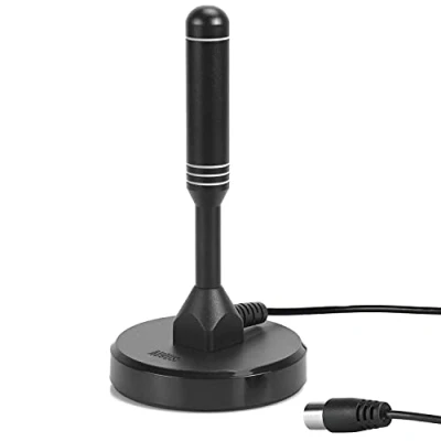 Afbeelding van Krachtige TNT HD TV antenne August DTA240 digitaal en UHD Frankrijk, magnetisch, klein, draagbaar, discreet, UHF VHF woonkamer, caravan camper, 2 m kabel zwart