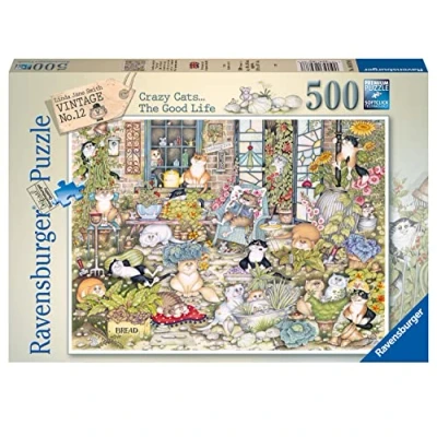Afbeelding van Ravensburger Crazy Cats The Good Life 500 stukjes Jigsaw puzzel voor volwassenen en kinderen, leeftijd 10 jaar oud
