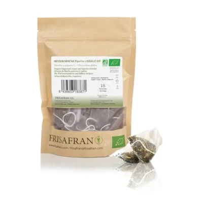 Image de FRISAFRAN Infusion réglisse et menthe Bio 15Un 30g Digestif thé naturel à la Racine de Directement du producteur Origine Espagne