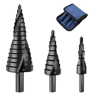 Afbeelding van Set van 3 hoogwaardige metalen spiraalboor HSS M35 4 12 mm/4 20 32 mm roestvrij staal kegelboor trapboor professionele boor