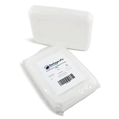 Afbeelding van Seifenprofis Zeepbasis met glycerine, transparant/wit, zonder natriumlaurylsulfaat (SLS) (1 kg wit)