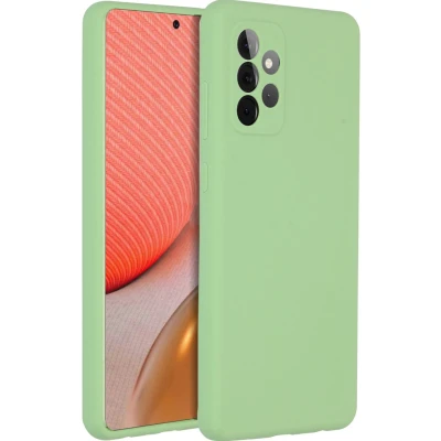 Afbeelding van Accezz Hoesje Geschikt voor Samsung Galaxy A72 Siliconen Liquid Silicone Backcover Groen