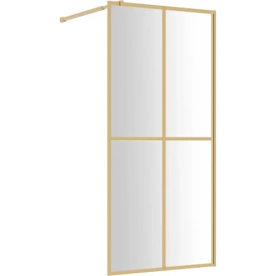 Afbeelding van Inloopdouchewand transparant 80x195 cm ESG glas goudkleurig