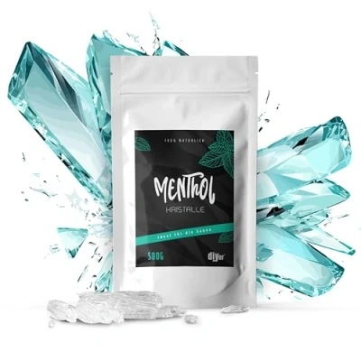 Afbeelding van DIYer® Mentholkristallen 500 g in praktische zak met ritssluiting, geteste premium kwaliteit, 100% pure muntolie, ideaal als sauna infusie, ijskristallen, accessoires