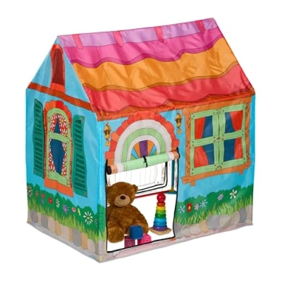 Afbeelding van Relaxdays speeltent huisje stoffen speelhuisje binnen kleine kindertent kinderkamer