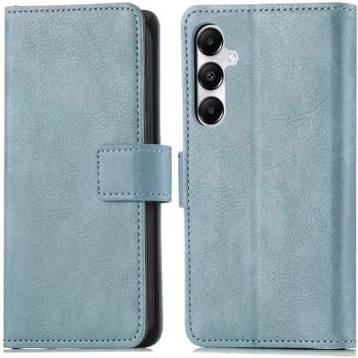 Afbeelding van iMoshion Hoesje Geschikt voor Samsung Galaxy A55 Met Pasjeshouder Luxe Bookcase Lichtblauw