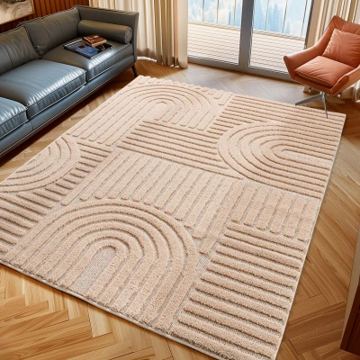 Afbeelding van Japandi ART Vloerkleed Boho Scandinavisch Laagpolig Effen Oud Roze Rechthoek Polypropyleen 60x110 cm