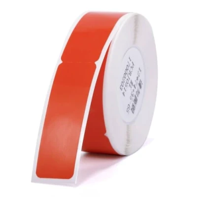 Image de Ruban adhésif pour étiqueteuse NIIMBOT D11/D110/D101/H1S, imperméable, indéchirable, papier thermique, 12,5 x 74 mm, 65 par rouleau (rouge)